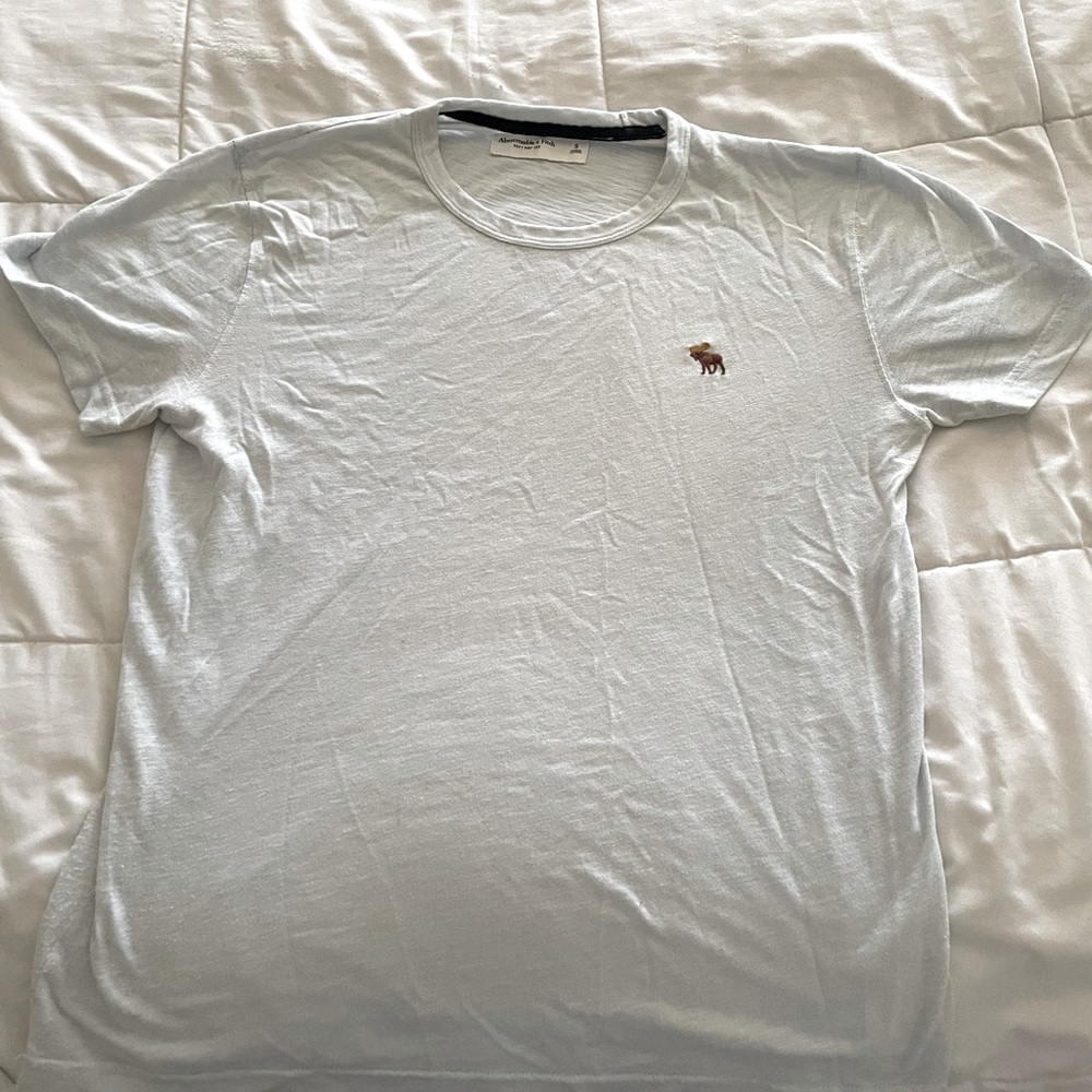 Abercrombie and fitch Only worn once very light baby blue shirt with logo